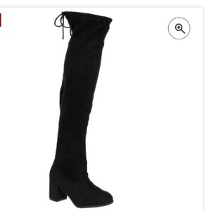 Black Over knee Platform Chunky Heel Boots